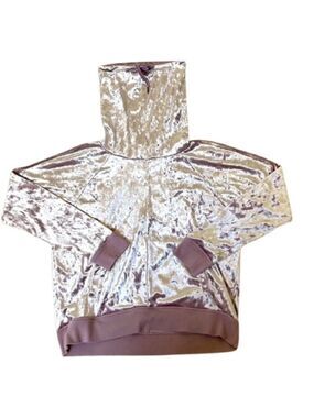 Betsey Johnson velour metallic print funnel neck sweatshirt. Size L
